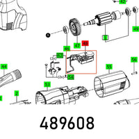 ELECTRONIC PS 300 E Parts Diagram: Exploded view of power tool components - motor, brushes, housing. Part Number FES489608