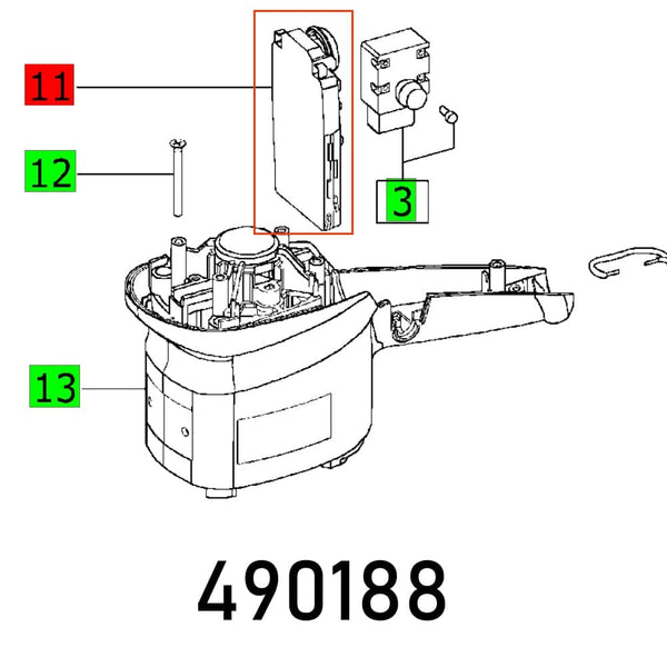 ELECTRONICS RW 1000 EQ Diagram: Parts 3, 11, 12, 13. Chavda.com - Technical Drawing
