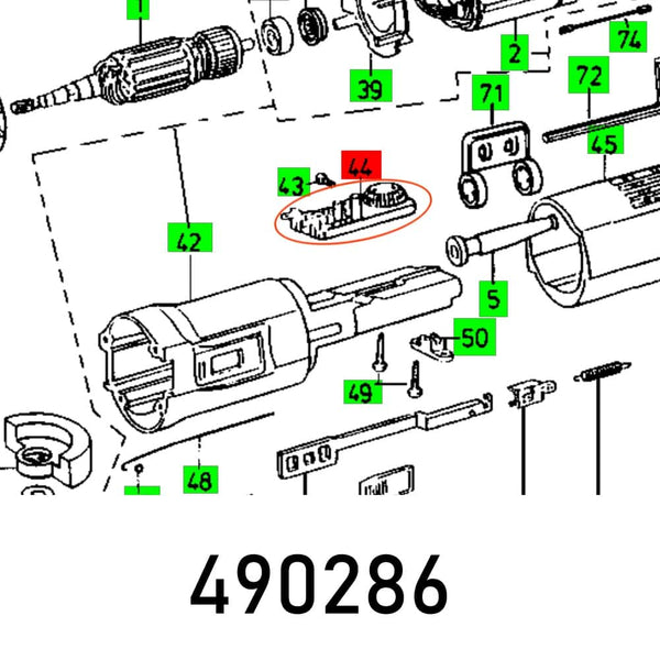 Technical Drawing: ELECTRONIC 230V RO 2 E BASIC UNIT ASSE, Part No. 490286. Parts diagram, machine assembly schematic.