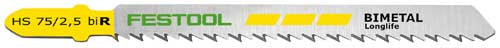 Festool Jig Saw Blades Hs 75 2,5 Bi R 5 X Fes493570