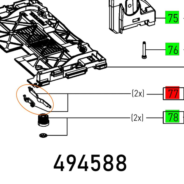 CROSSHD. GUIDE TS 55 part. chavda.com. Spare part for saw. Diagram view.