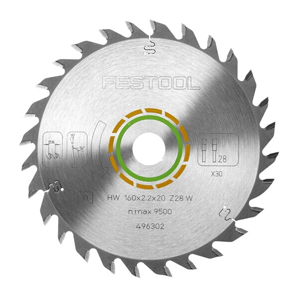 Festool Saw Blade HW 160x2.2x20 W28 Universal Wood Cutting Blade