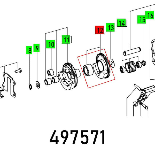 C. BALANCE UNIT PS 400 Parts Diagram - FES497571 from chavda.com: Exploded view of the balance unit components.