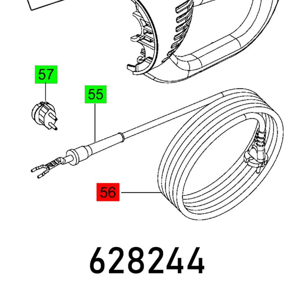 CORD H07 RN-F EURO, Part 628244, from chavda.com. Power Cord. EURO Plug.