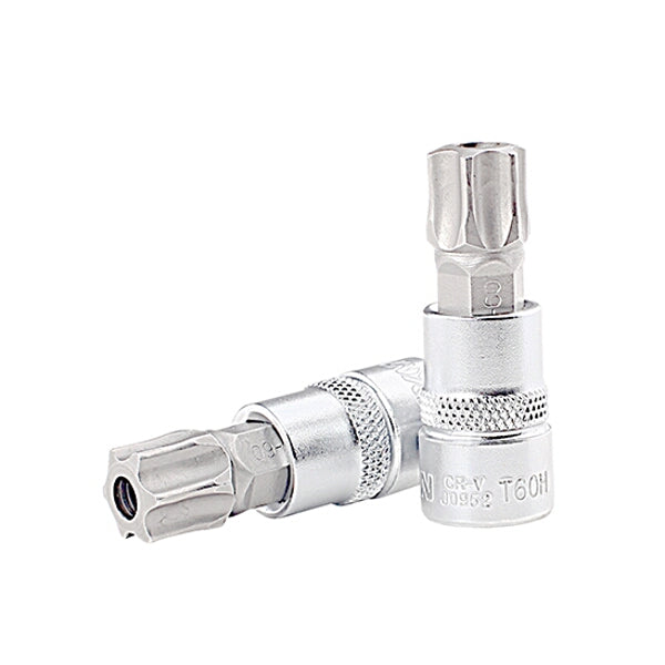 Fixman 3/8" Drive T60H Torx Security Bit Socket - CR-V Steel Tool for Fastening Security Screws