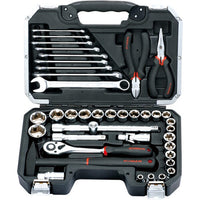 FIXMAN 40PC Socket Tool Set: 1/2 Drive Sockets, Wrenches, Pliers - Mechanic, DIY Home Repair Tool Kit