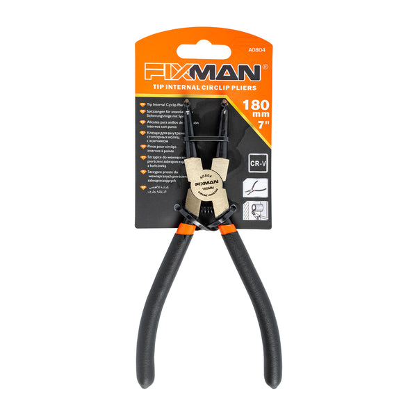 Fixman Fixman Internal Circlip Pliers 7'/180 Mm X 90 Deg Fix A0804