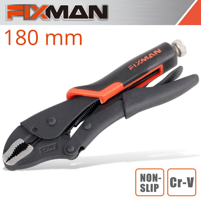 Fixman Fixman Curved Jaw Lock Grip Pliers 7'/180 Mm Fix A1403