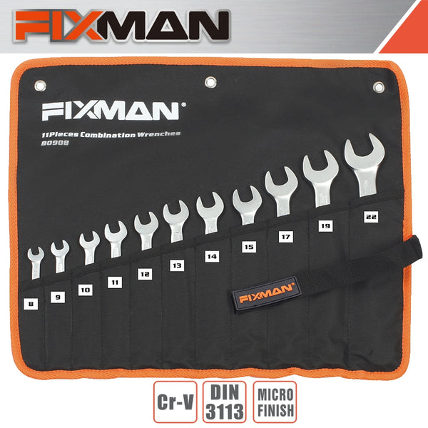 Fixman Fixman 11 Pcs Combination Spanner Set 8 9 10 11 12 13 14 15 17 19 22 Fix B0908