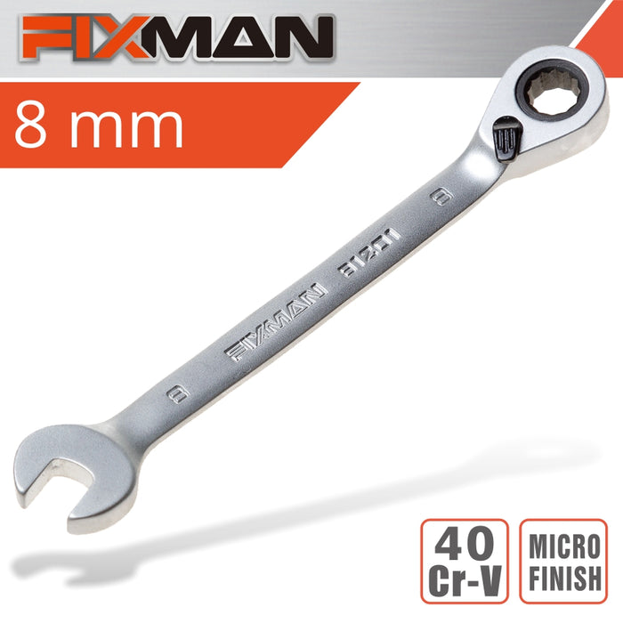 Fixman Fixman Reversible Combination Ratcheting Wrench 8 Mm Fix B1201