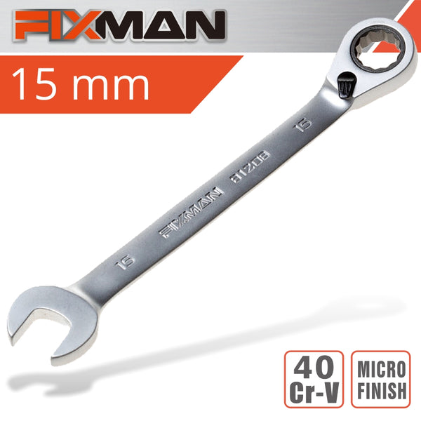 Fixman Fixman Reversible Combination Ratcheting Wrench 15 Mm Fix B1208