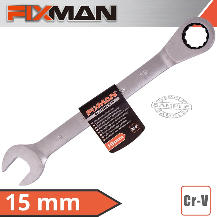 FIXMAN FIXMAN COMBINATION RATCHETING WRENCH 15MM FIX B1308