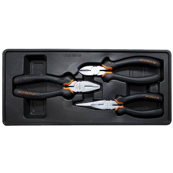 Fixman Fixman 3 Pc Pliers Set (Combination 8'ncutting 7.5' Long Nose 8') Fix F1 Bt07