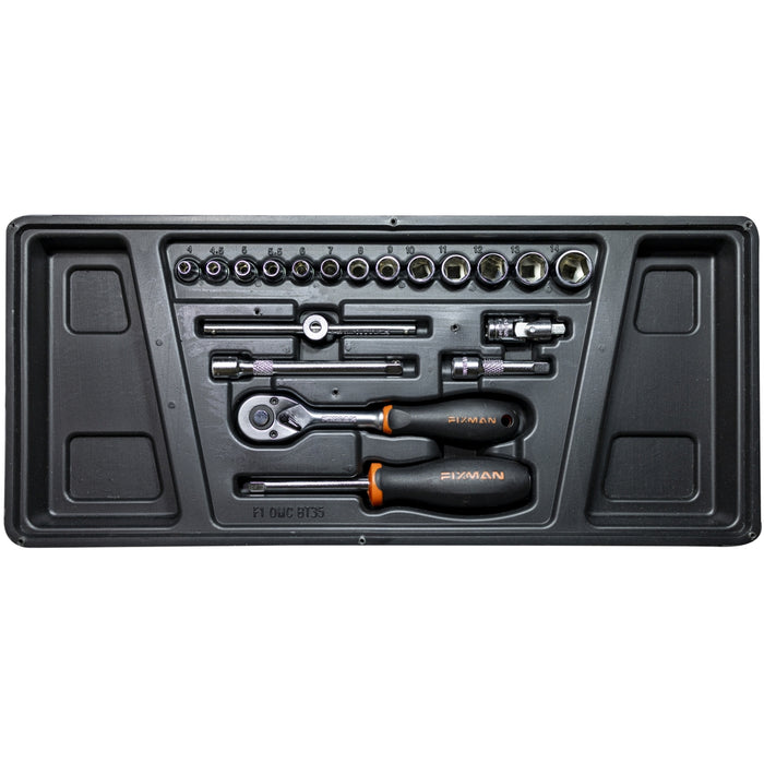 Fixman Fixman Tray 19 Piece 1/4' Drive Sockets And Accessories Fix F1 Bt35