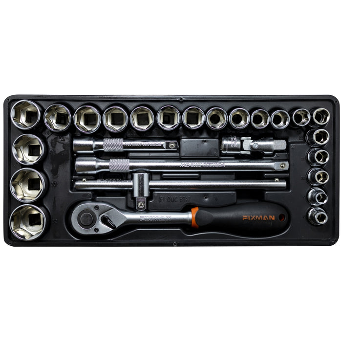 Fixman Fixman Tray 26 Piece 1/2' Drive Sockets And Accessories Fix F1 Bt47