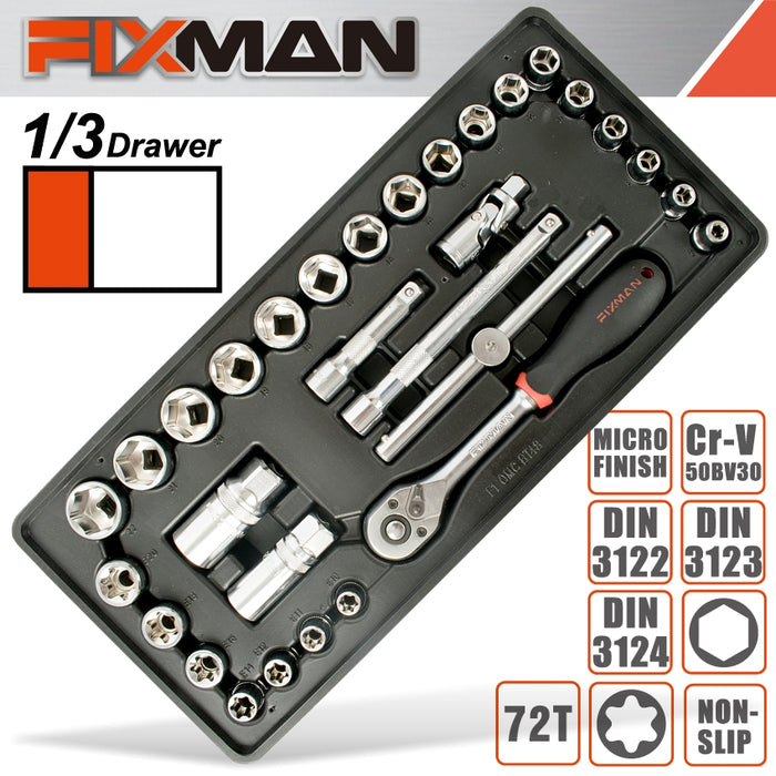 Fixman Fixman 31 Pc 3/8'dr.Sockets & Accessories Fix F1 Bt48