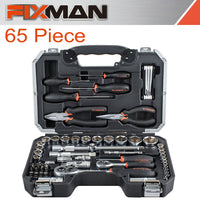 Fixman Fixman 65 Piece 1/4' & 1/2' Drive Socket Tool Set Fix F1 Bt65