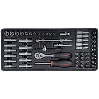 Fixman Fixman Tray 56 Piece 1/4' Drive Sockets And Accessories Fix F1 Bt70