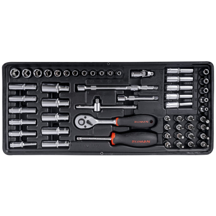 Fixman Fixman Tray 56 Piece 1/4' Drive Sockets And Accessories Fix F1 Bt70