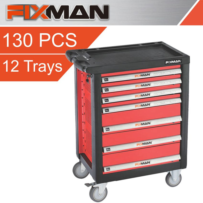 Fixman Fixman 7 Drawer Ind. Roller Cabinet On Castors With 130 Pc Of Stock Fix F1 Rp7 1