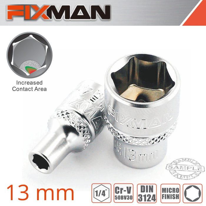 Fixman Fixman 1/4' Drive Hex Socket 13 Mm Fix H0112 M