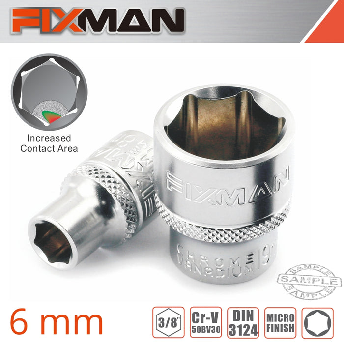 Fixman Fixman 3/8' Drive Hex Socket 6 Mm Fix H0218 M