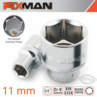 Fixman Fixman 1/2' Drive Hex Socket 11 Mm X 21.8 Mm Fix H0304 M