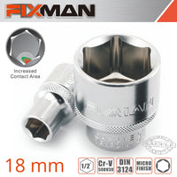 Fixman Fixman 1/2' Drive Hex Socket 18 Mm X 24.8 Mm Fix H0311 M