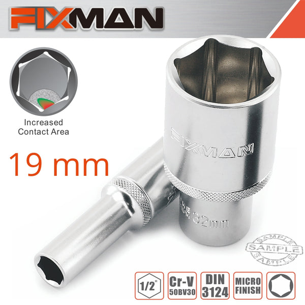Fixman Fixman 1/2' Dr Deep Socket 19 Mm Fix H0612 M