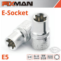 Fixman Fixman 3/8' Drive E Socket 6 Point E5 Fix H0802 M