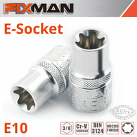 Fixman Fixman 3/8' Drive E Socket 6 Point E10 Fix H0806 M