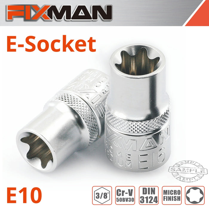 Fixman Fixman 3/8' Drive E Socket 6 Point E10 Fix H0806 M
