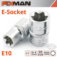 Fixman Fixman 1/2' Drive E Socket 6 Point E10 Fix H0901 M