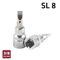 Fixman Fixman 3/8' Dr.Bit Socket Sl8 Slotted Screwdriver Bit Fix J0930