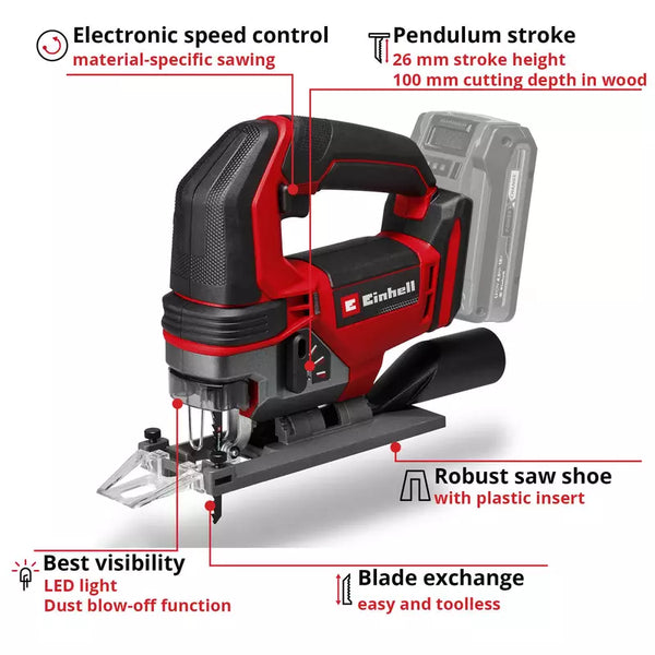 Einhell Cordless Jigsaw TE-JS 18/100 Li Solo 4321270