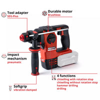 Einhell | Rotary Hammer SDS Plus 4 Mode B/L Solo 18V (HEROCCO) - 4513900