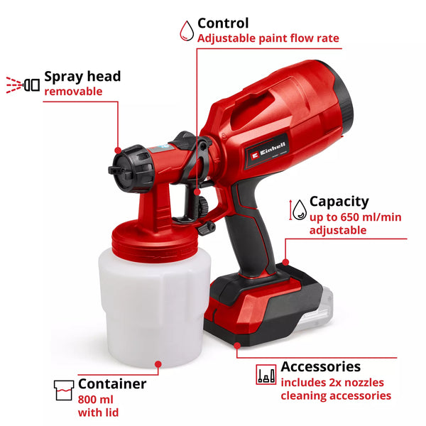 Einhell | Cl.Paint Spray Sys (Spray Gun) TC-SY 18/60 Li-Solo – 4260025