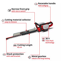 Einhell | Cordless Hedge Trimmer Ge-Ch 36/65 Li-Solo - 3410960