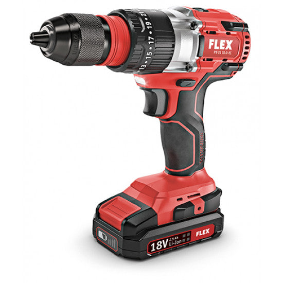 Flex 2 Speed brushless impact drill & 3/4" impact wrench combo c/w 2x 5.0Ah batteries & intelligent charger in a kit box 516228
531022
