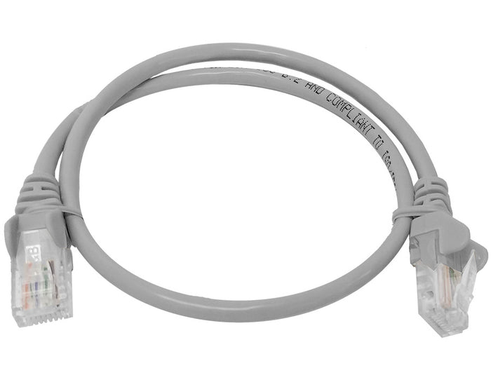 LINKBASIC 50cm Cat5e Cable - Gray Ethernet Patch Cord - Network Connector