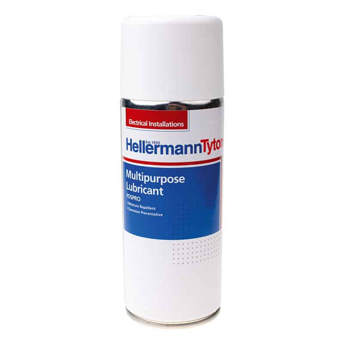 FOSPRO Aerosol 400GM De-Watering Fluid Lubricant by HellermannTyton. Multipurpose, Moisture Repellent, Corrosion Preventative.