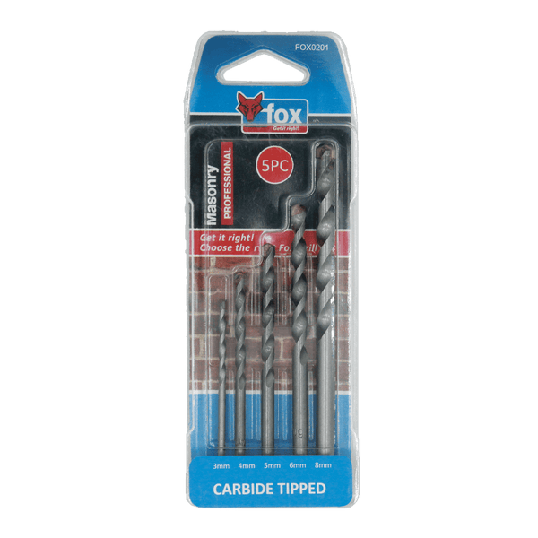 Drill Set Fox Masonry P/5 Pro 3 8 Mm Fox0201