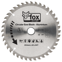 FOX0601 - FOX CIRCULAR SAW BLADE ALUMIN 254X30X80T