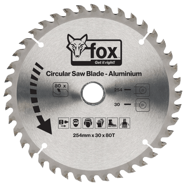 Fox Circular Saw Blade Alum254 X30 X80 Txxx Fox0601