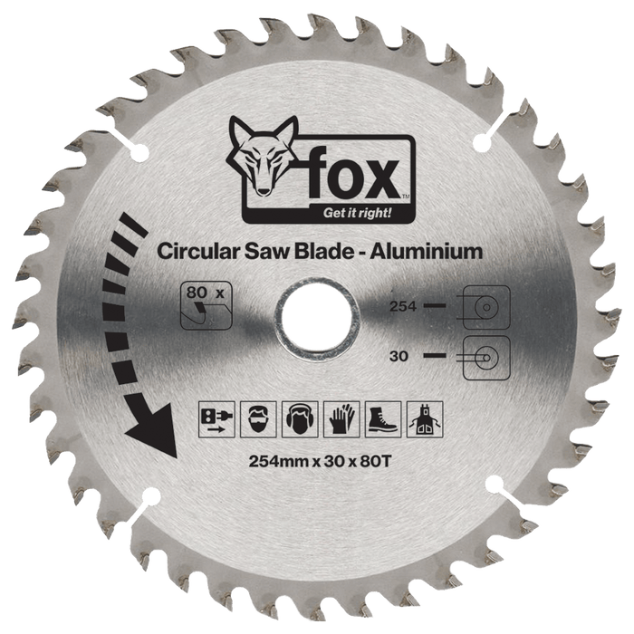 FOX0602 - FOX CIRCULAR SAW BLADE ALUMIN 305X30X80T