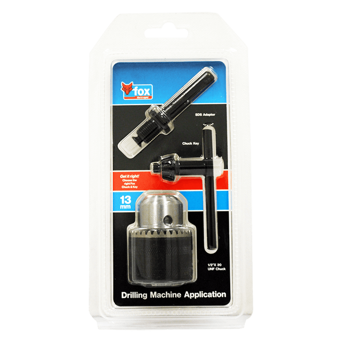 FOX20145 - FOX CHUCK & KEY 13MM & SDS ADAPTOR