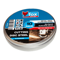 FOX91101 - DISC FOX CUT STEEL 115X1.0MM M/CASE P/10