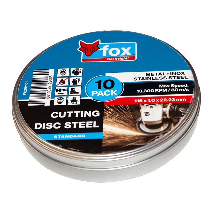 FOX91101 - DISC FOX CUT STEEL 115X1.0MM M/CASE P/10