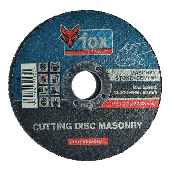 Disc Fox Cut Masonry Pro 115 X3.0 Mm Fox91125
