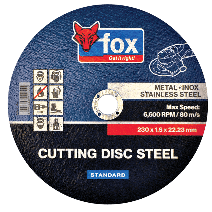 FOX91145 - DISC FOX CUT STEEL STD 230X1.6MM